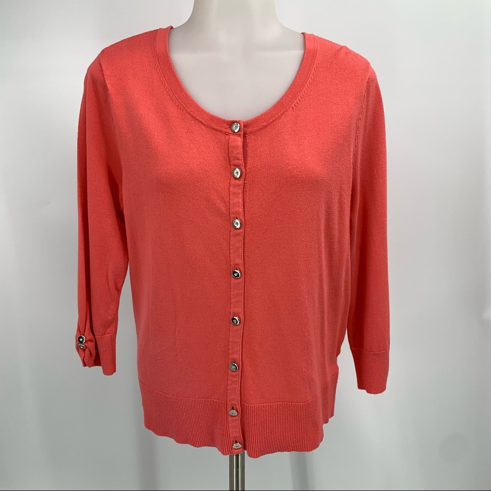 White House Black Market Coral Cardigan